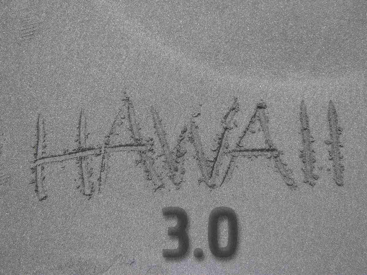 Sandbild von Ironman Kona in Hawaii